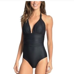 NWT Lenny Niemeyer Maillot‎ Women's Black Adjustable Halter One Piece Swimsuit S
